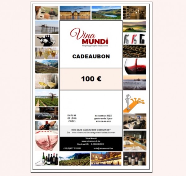 CADEAUBON (VOOR EENDER WELK PRODUCT UIT DE WEBSHOP) - 100.00 €
